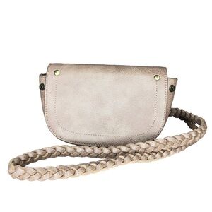 Anthropologie Anthro Hazel Tan Brown Convertible Braided Belt Bag Crossbody